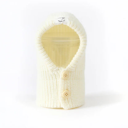 Knitted Wool Hood & Neck Warmer for Italian Greyhounds