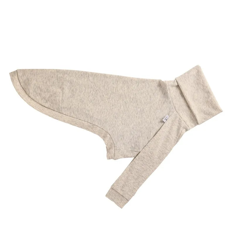 Soft Cotton Turtleneck Dog Clothes – Gray Sweater for Italian Greyhounds & Whippets