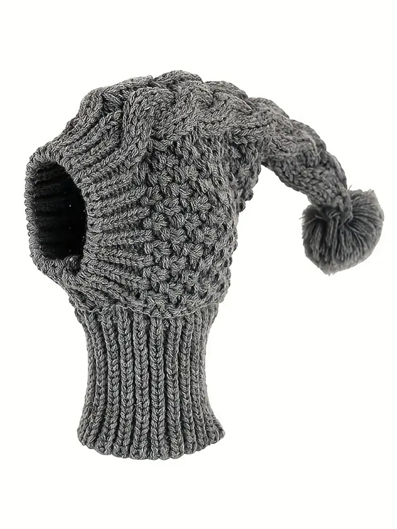 Hand-Knit Wool Snood Beanie for Greyhounds & Whippets
