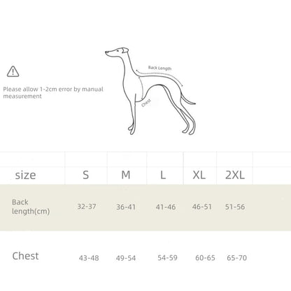 Adjustable Denim Dog Jumpsuit – 4-Leg Pants Outfit for Greyhounds & Whippets