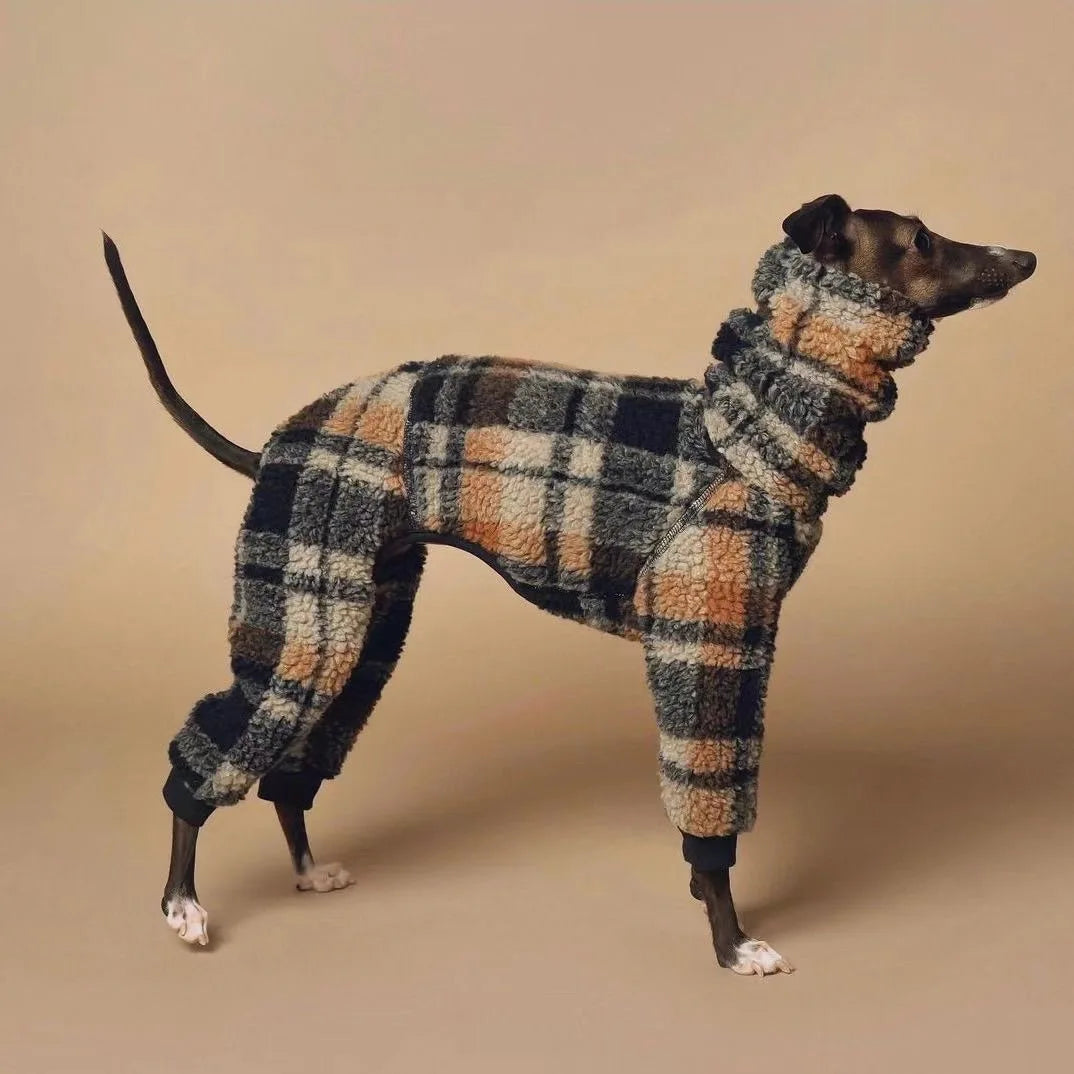Double-Sided Velvet Winter Coat Windproof for Whippets & Italian Greyhounds